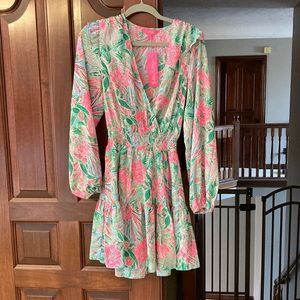 Lilly Pulitzer Pink and Green Long Sleeve Dress